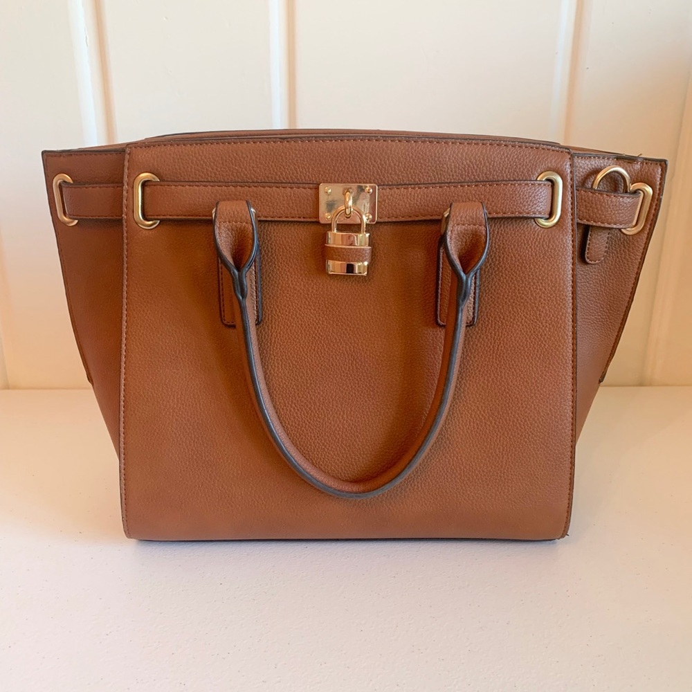 Large Brown Leather Tote Handbag